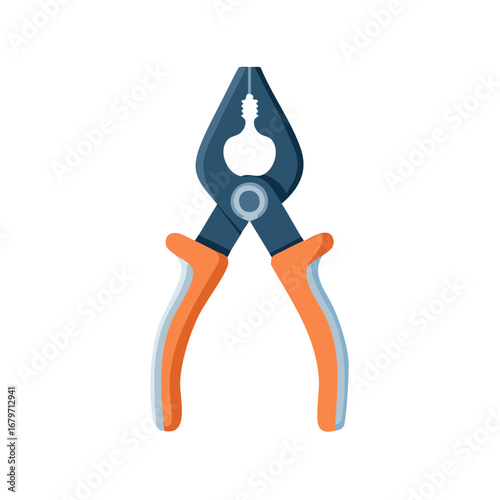 Plier tool with orange handles for gripping and cutting