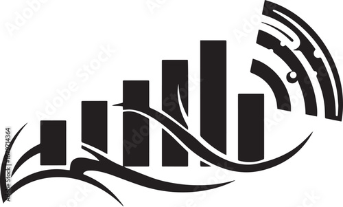 Stylized Wireless Signal Strength Icon in Black and White Minima
