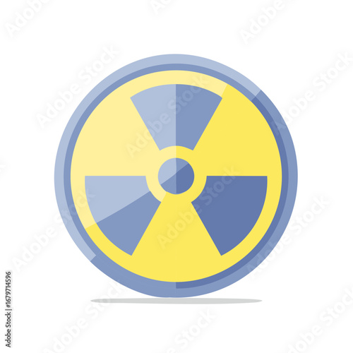 Simple Blue and Yellow Radioactive Symbol Alert Nuclear Power Sign Icon Hazard