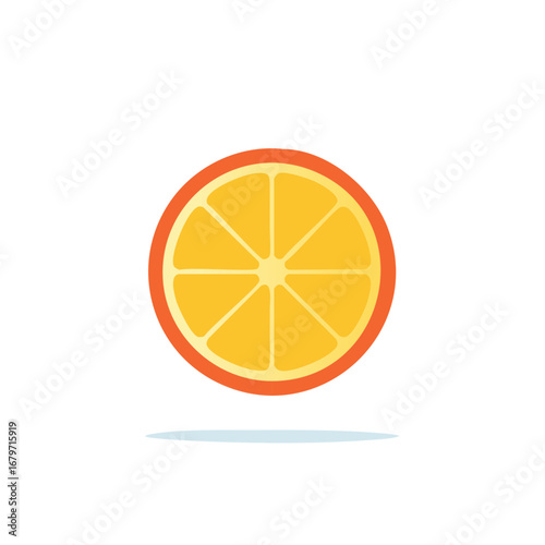 Vibrant slice of orange with juicy yellow pulp, presented with minimalist styling and a fresh, citrusy vibe in a graphic composition.
