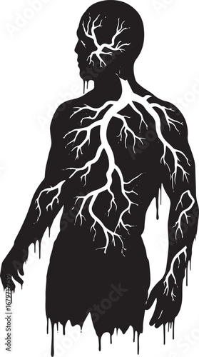Enigmatic silhouette with internal illumination and interconnect
