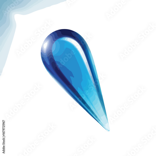 Single Blue Water Drop Illustration.