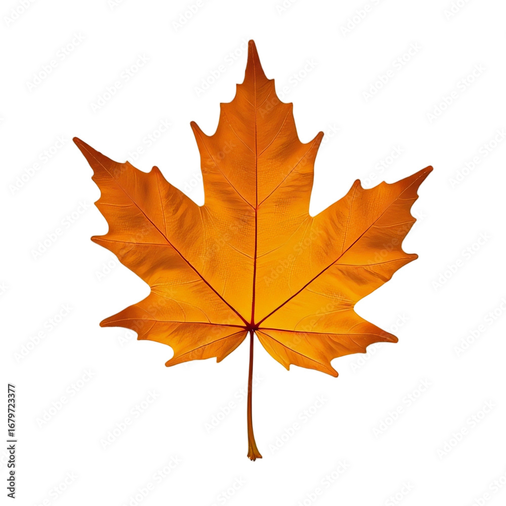 Fototapeta premium orange autumn maple leaf on transparent background