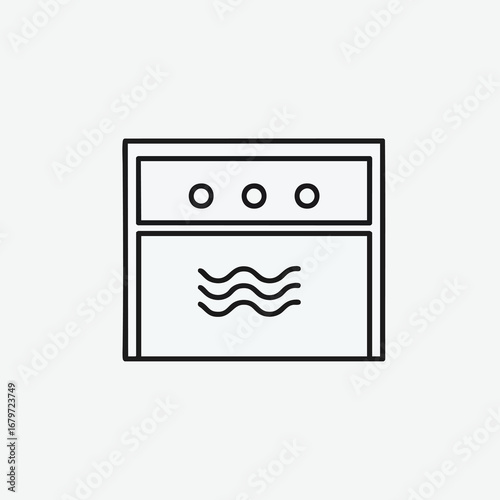 Simple Line Art Oven Icon for Kitchen Appliances.