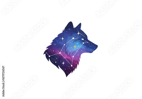 Galactic Wolf: A Cosmic Silhouette of Natures Beauty.