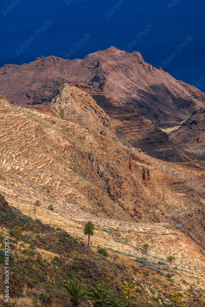 Fototapeta premium Scenic alpine landscape on the south coast of La Gomera Island, Canary Archipelago, Spain, Europe 