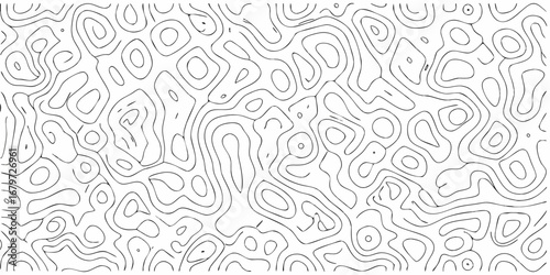 Abstract organic black and white contour lines forming a complex pattern background