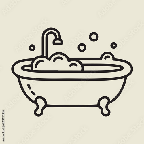 bath and shower icon vetor silhouettes