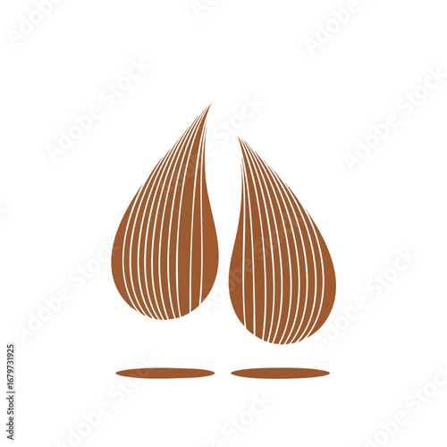 Two Brown Liquid Drops Graphic Design.