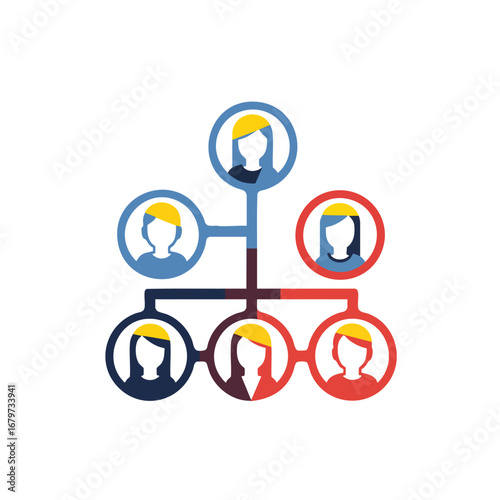 Vector icon representing corporate structure and leadership.