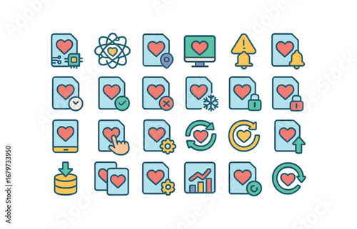 colorful flat vector icons Wishlist (Advanced) wishlist smart wishlist ai wishlist track wishlist monitor wishlist alert wishlist notify wishlist pending wishlist confirmed wishlist.
