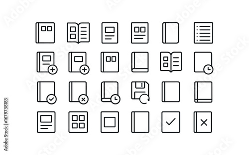 vector outline icons Catalog (Basic) catalog icon catalog book catalog list catalog page catalog section catalog index catalog add catalog remove catalog open catalog closed catalog active.