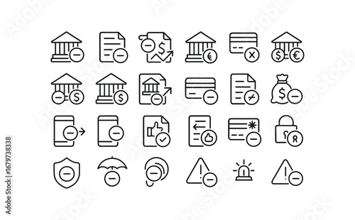 vector outline icons Overdraft (Finance) overdraft account overdraft fee overdraft charge overdraft penalty overdraft balance overdraft negative overdraft limit overdraft exceeded overdraft.