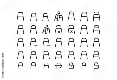 vector outline icons Walker (Basic) walker icon walker small walker large walker new walker old walker open walker closed walker active walker inactive walker valid walker invalid walker.