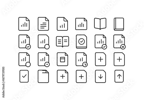vector outline icons Report (Basic) report icon report page report sheet report doc report file report book report new report old report open report closed report valid report invalid.