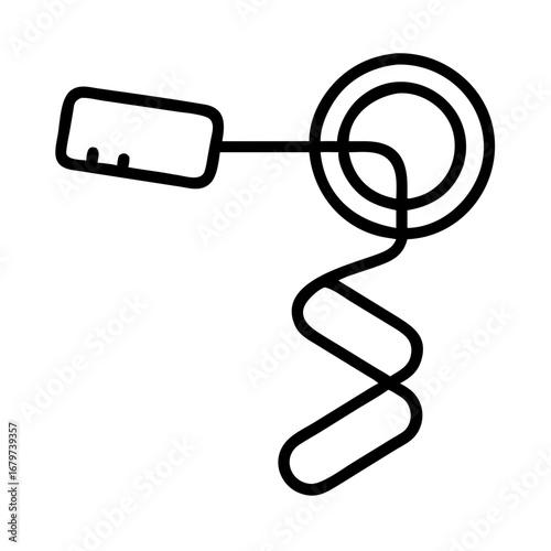 Metal detector coil icon. Robust metal detector coil, an essential tool for treasure hunting and archeological exploration in various outdoor terrains.