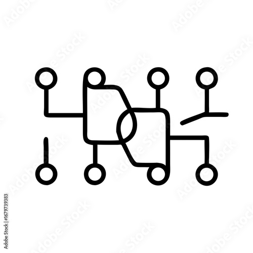Modular Synth icon.  Complex modular synthesizer setup, a powerful tool for electronic music production and innovative sound design in a studio environment.