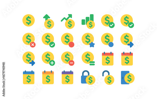 colorful flat vector icons Profit (Basic) profit icon profit up profit down profit high profit low profit valid profit invalid profit active profit inactive profit new profit old profit.