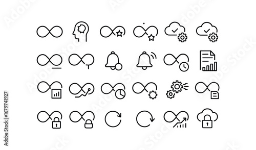 vector outline icons Shortcut (Advanced) shortcut smart shortcut ai shortcut auto shortcut manual shortcut synced shortcut unsynced shortcut monitor shortcut track shortcut alert shortcut.