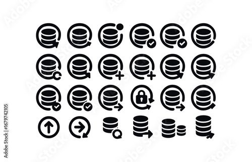 vector solid black filled icons Data Backup (Basic) databackup icon databackup new databackup old databackup valid databackup invalid databackup active databackup inactive databackup add.