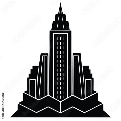 unique skyscraper silhouette vector illustration