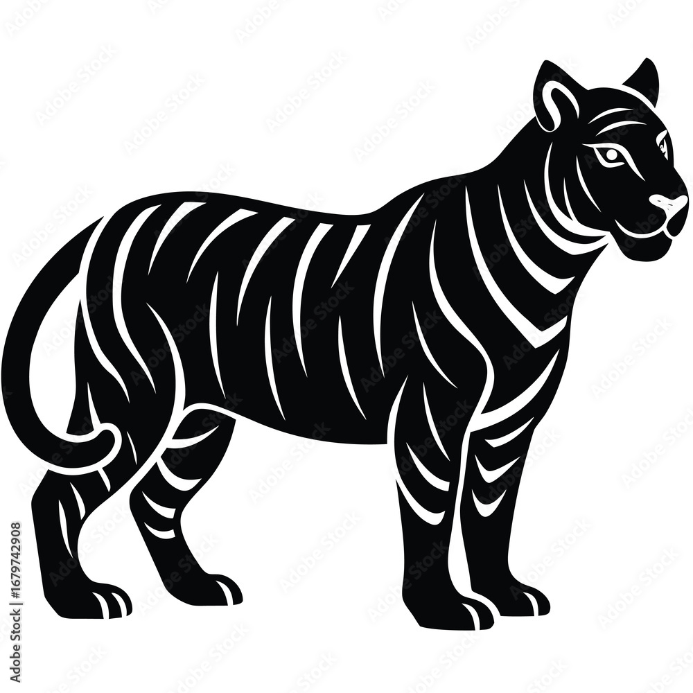 Obraz premium unique tiger silhouette vector illustration