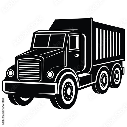 unique truck silhouette vector illustration