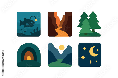 vector colorful flat filled icons spindle spinning (materials): wool alpaca fiber flax silk cotton bamboo fiber.