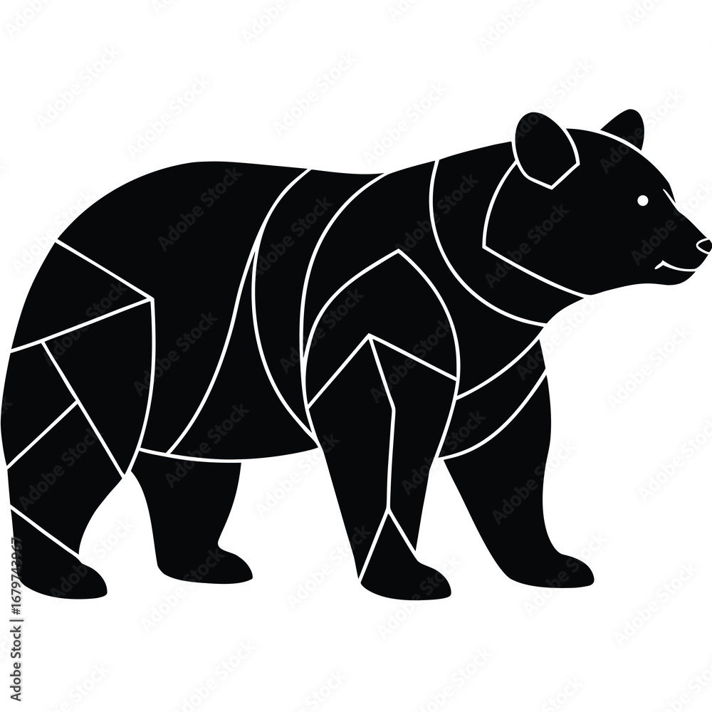 Fototapeta premium unique bear silhouette vector illustration