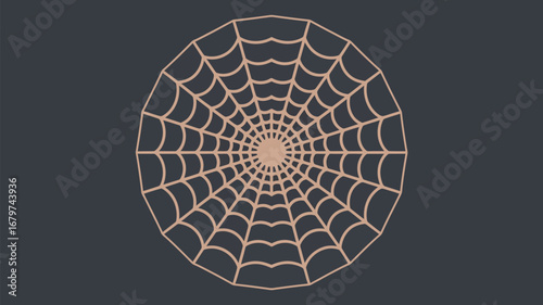 Elegant geometric spiderweb pattern design with modern aesthetic and subtle earthy tones
