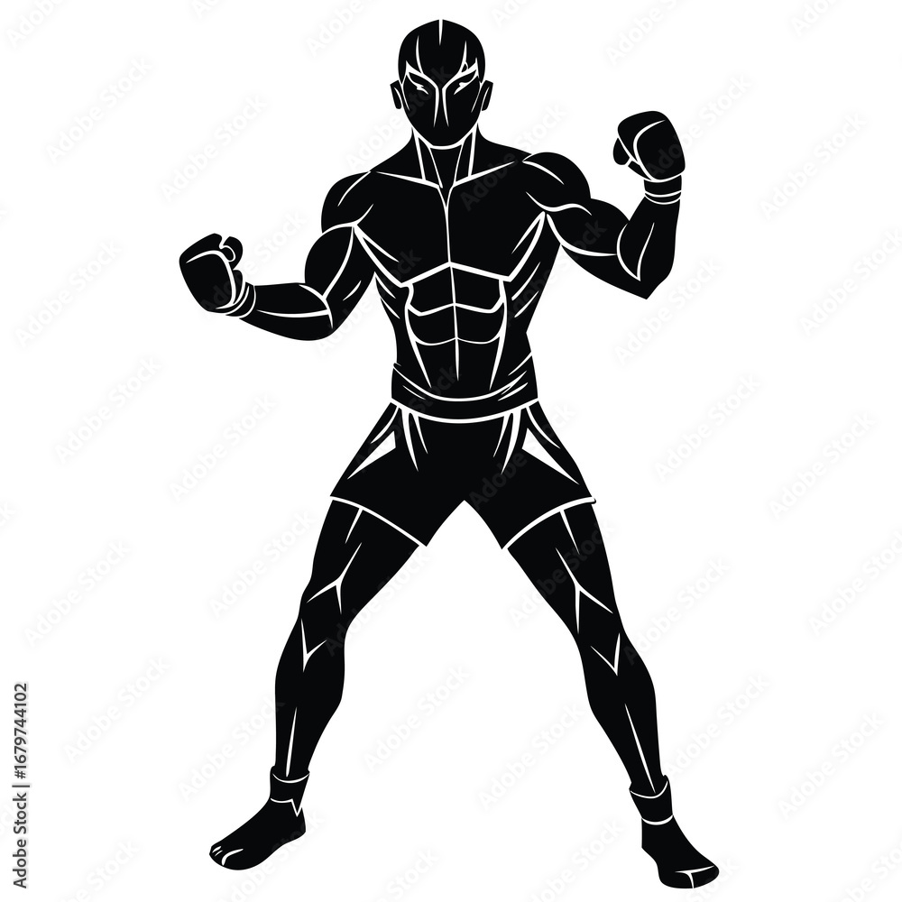 Fototapeta premium unique boxer silhouette vector illustration