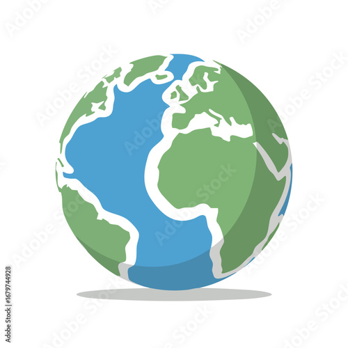 Simple cartoon illustration of planet Earth globe.