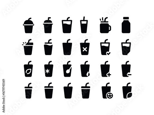 vector solid black filled icons Smoothie (Basic) smoothie icon smoothie cup smoothie glass smoothie jar smoothie bottle smoothie straw smoothie new smoothie old smoothie valid smoothie.