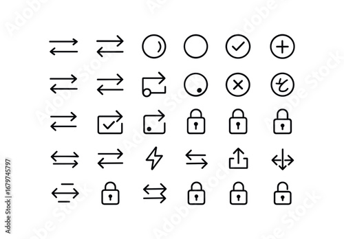 vector outline icons Exchange (Basic) exchange icon exchange open exchange closed exchange valid exchange invalid exchange active exchange inactive exchange new exchange old exchange add.