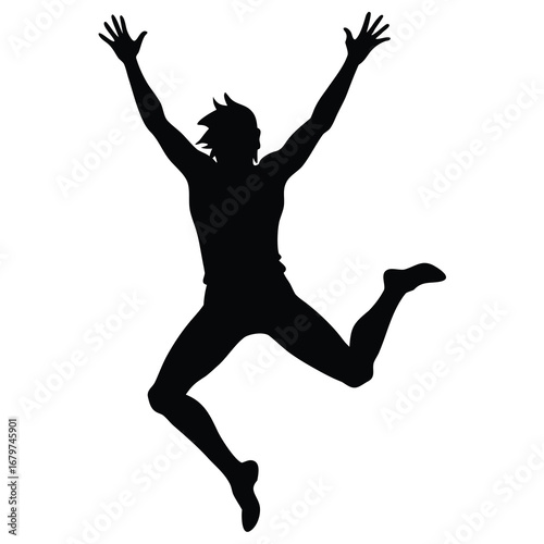 unique jumping silhouette vector illustration