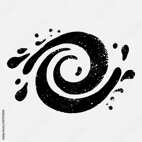 Vortex Swirl Icon Symbol Vintage Retro Illustration Graphic Flat Icon Set