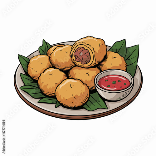 Papas Rellenas Colombianas con Salsa Roja