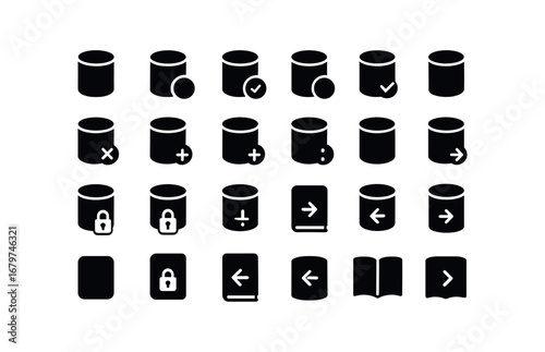 vector solid black filled icons Story (Basic) story icon story new story old story valid story invalid story active story inactive story add story remove story confirm story cancel story.