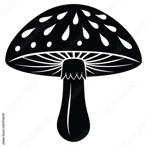 unique mushroom silhouette vector illustration