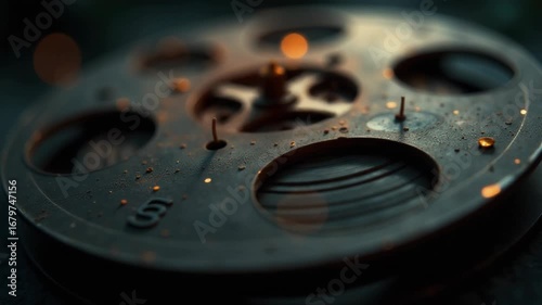 Wallpaper Mural A close-up shot of a film reel on a table Torontodigital.ca