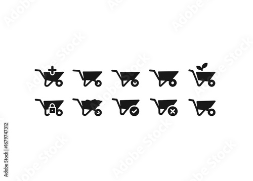 vector solid black filled icons Wheelbarrow (Basic) wheelbarrow icon wheelbarrow small wheelbarrow large wheelbarrow new wheelbarrow old wheelbarrow valid wheelbarrow invalid wheelbarrow.