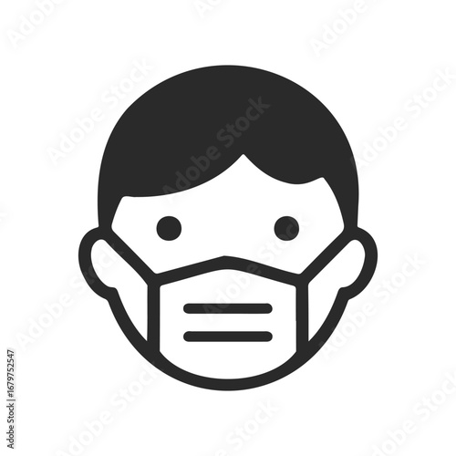 Free Download Flat icon of person wearing face mask for health safety - GFXLoad