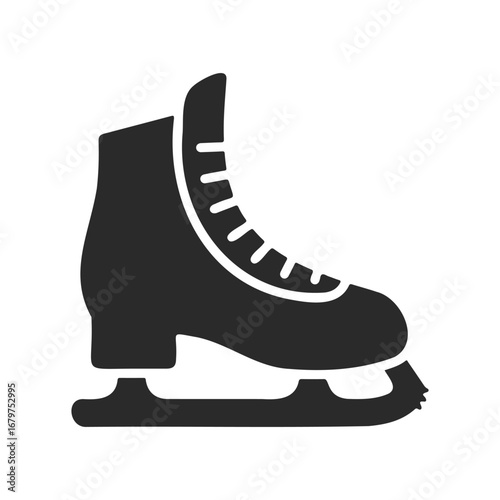 Silhouette of ice skate icon on white background