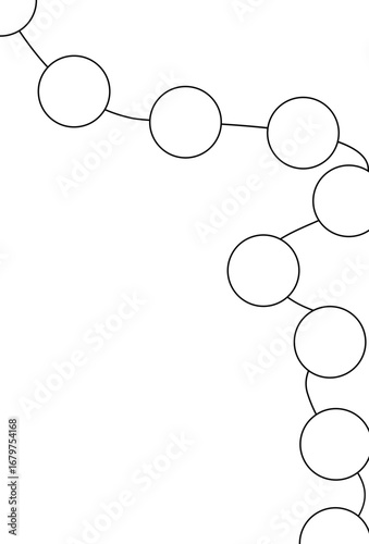 Freeform hand-drawn style line made of circular connections flowing naturally across the path.