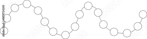 Abstract vector element featuring a minimal beaded stroke forming a continuous flowing path with a refined and clean trajectory.