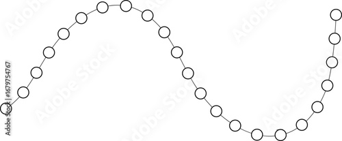 A freeform wavy line composed of interconnected circular dots forming an organic flow.