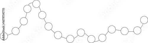 Abstract vector element featuring a freely flowing wave-like structure composed of curved lines and circular connections.