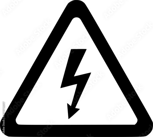 Electrical shock risk silhouette vector icon, ideal for safety warnings, hazard alerts, and electrical danger signs.
