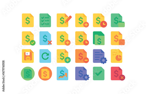 colorful flat vector icons Budget (Basic) budget icon budget plan budget edit budget lock budget unlock budget active budget inactive budget new budget old budget open budget closed budget.
