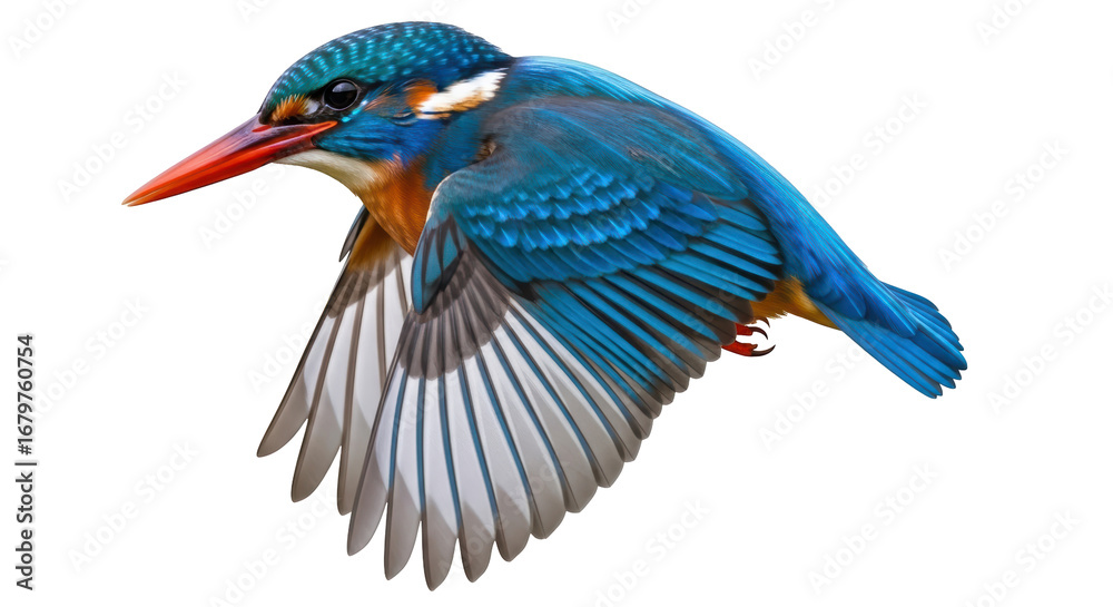 Obraz premium Isolated Flying Kingfisher Bird